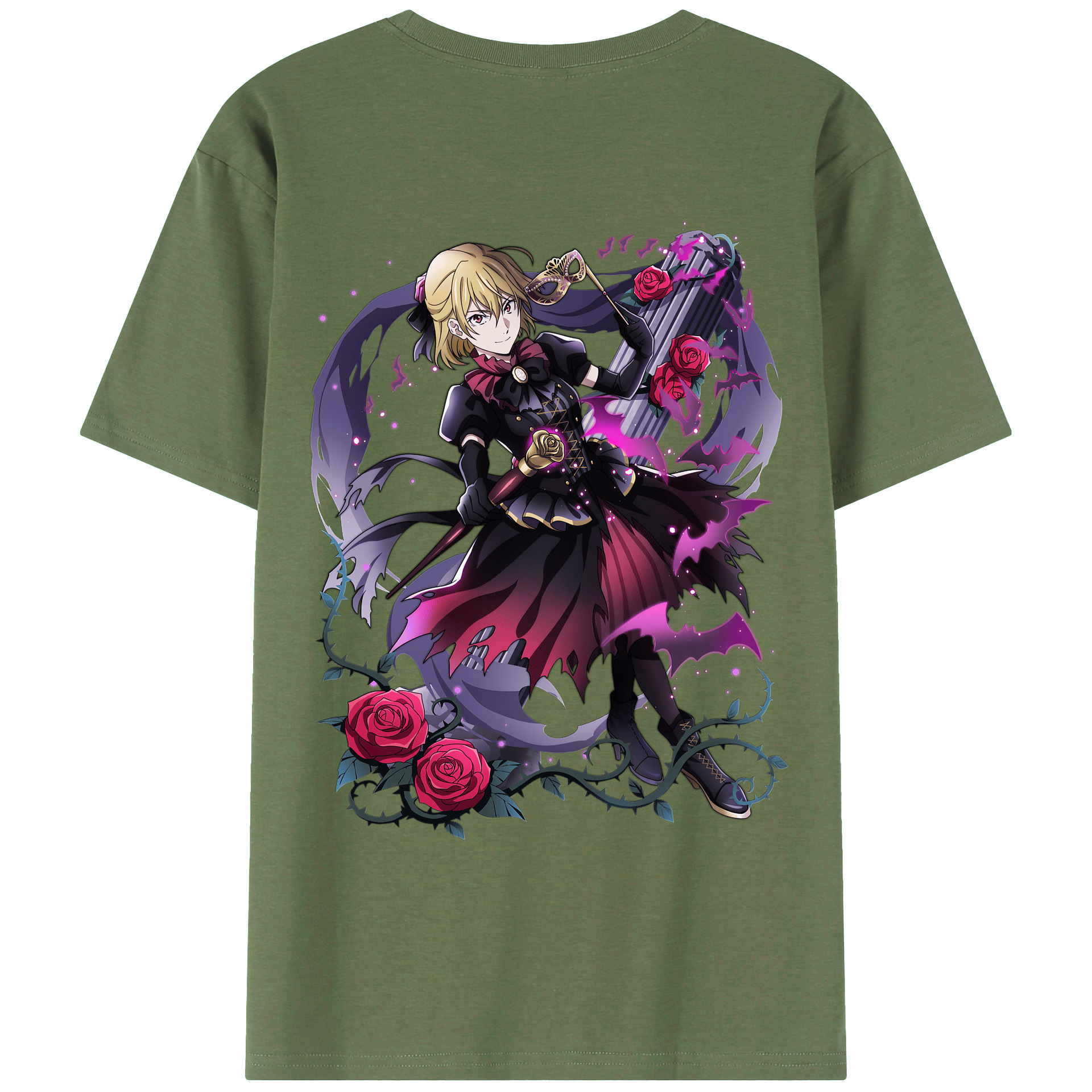 （画像用） 文豪ストレイドッグス Bungo Stray Dogs 綿100％ メンズ半袖Tシャツ（バックプリント） 通気性